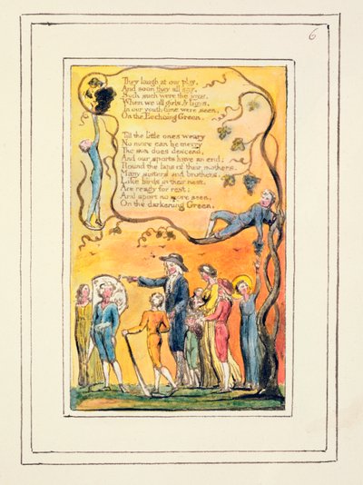 The Echoing Green (cont.): Plate 6 from Songs of Innocence and of Experience by William Blake